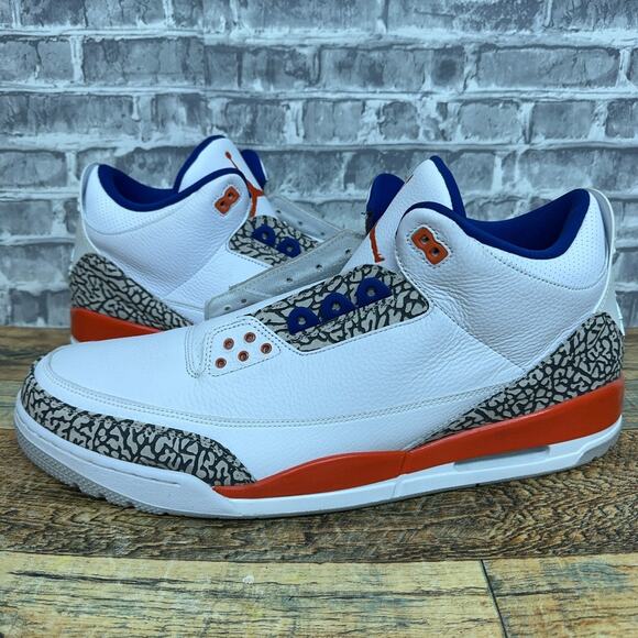 Nike Air Jordan 3 Retro Knicks Rivals White 2019 136064-148 Mens Size 18 New - Picture 1 of 9